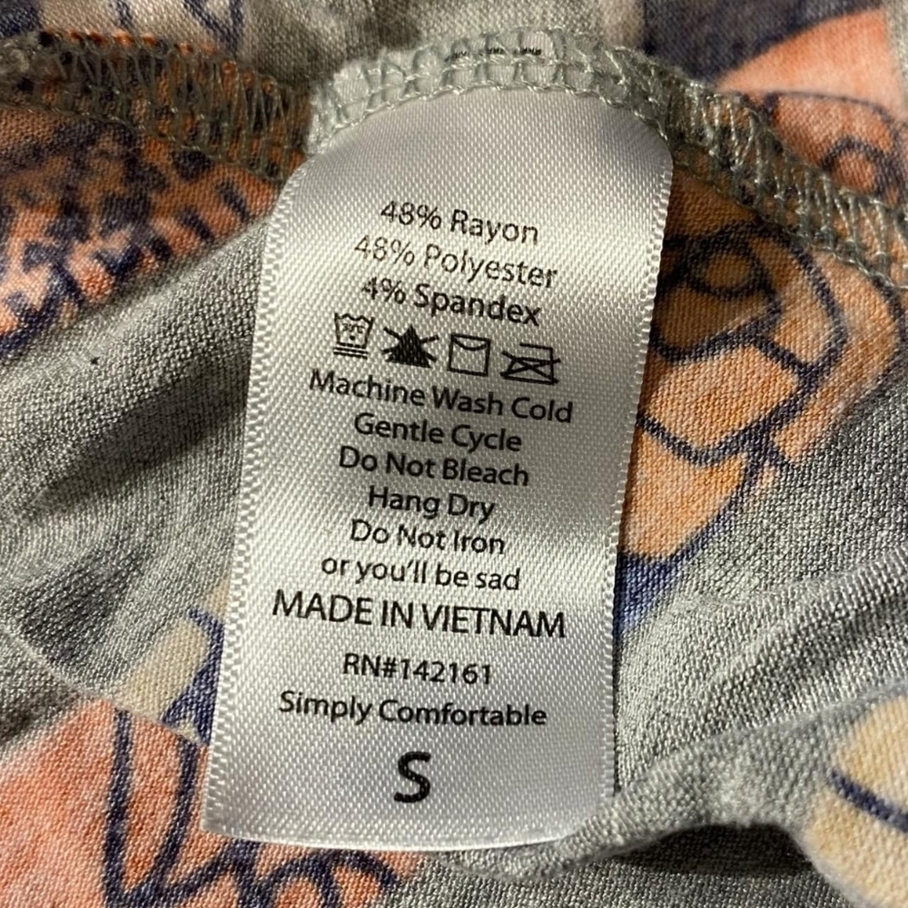LuLaRoe Colorful Multi-Colored Grey Striped Floral Dress Women's Small S Casual - Picture 5 of 5